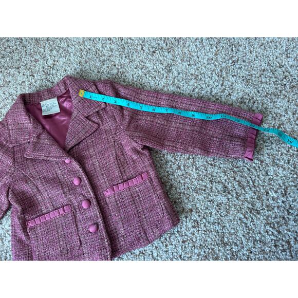 LAURA ASHLEY Blazer/jacket/Coat, Girls size 2, Pink Tweed; Adorable!! - Picture 5 of 9